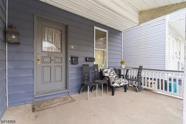 an outdoor view with patio