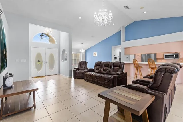 a living room with furniture