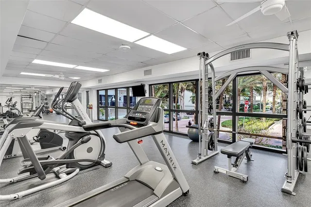 a view of building with yard