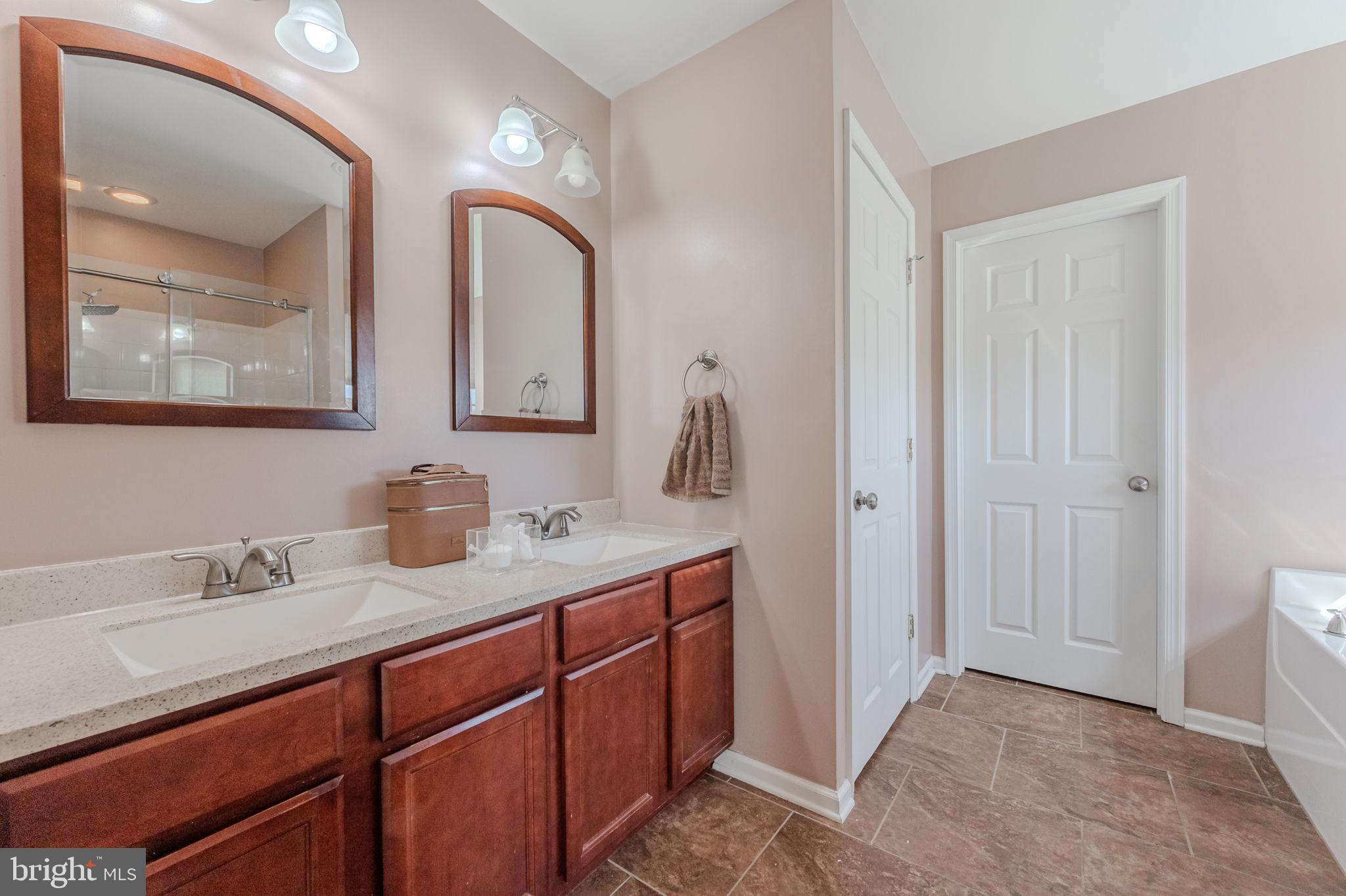 216 Alloway Place Townsend, DE 19734 - Photo 20 of 40 a bathroom with a double vanity sink and mirror