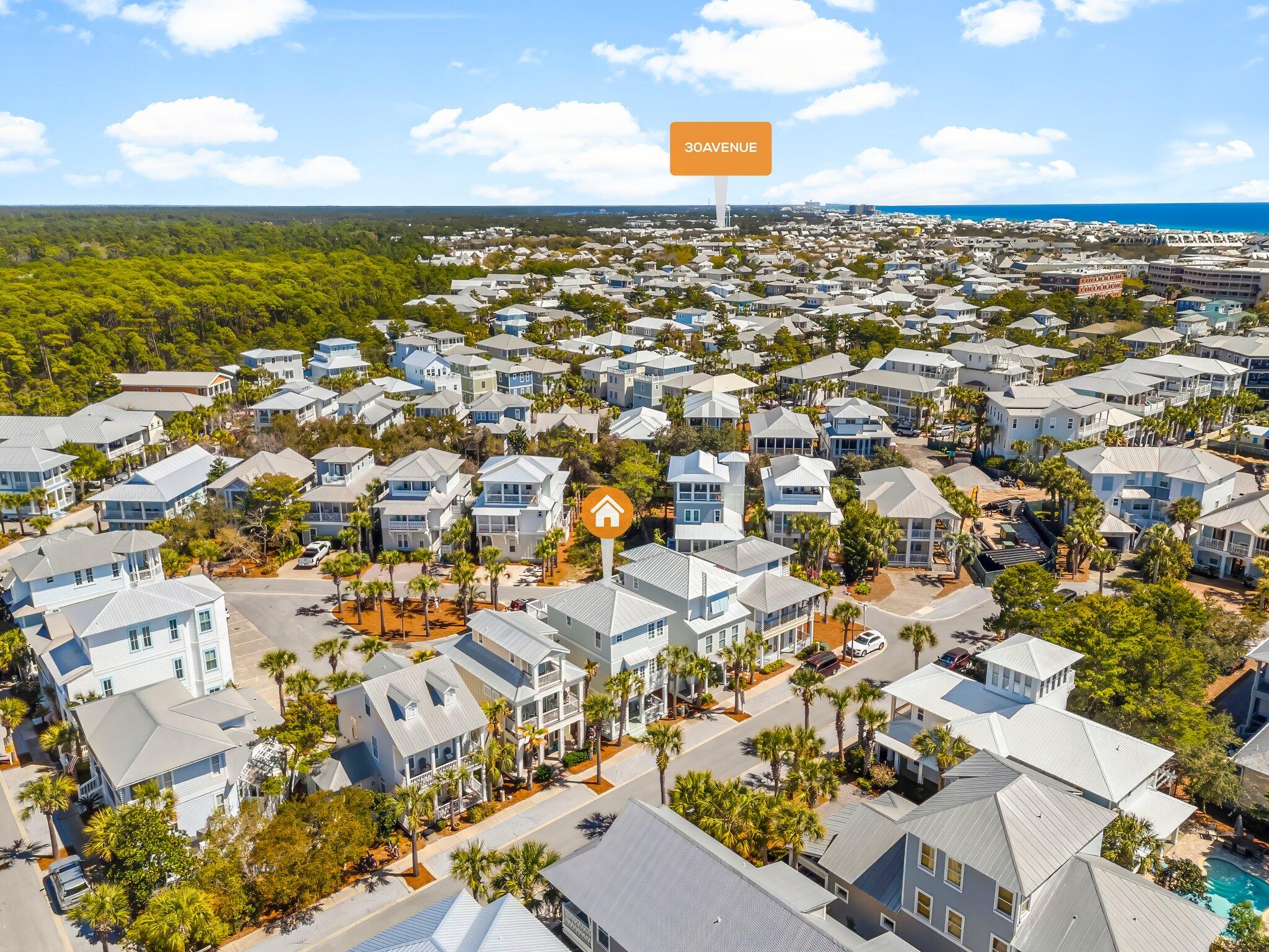 98 East Blue Crab Loop Inlet Beach, FL 32461 - Photo 74 of 74 an aerial view of residential building with parking space