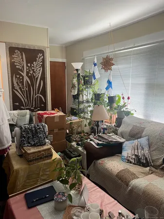 a living room with furniture and a couch