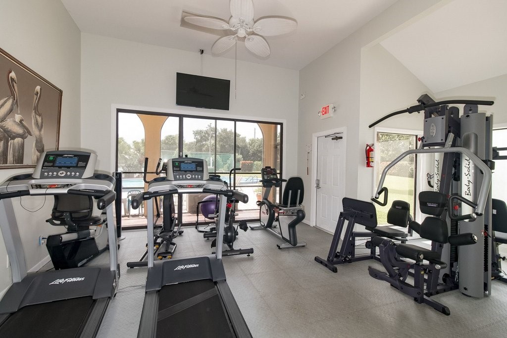 9637 Riverside Drive, Unit 3 Sebastian, FL 32958 - Photo 36 of 36 a view of a room with gym equipment