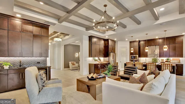 a view of a livingroom with furniture and windows