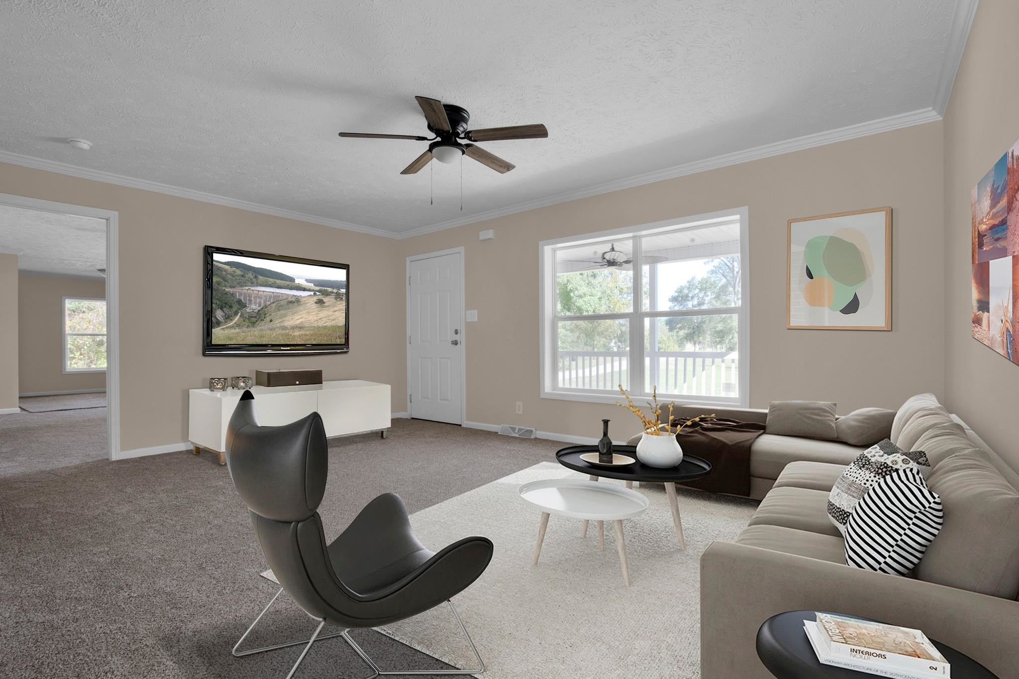 2380 Byrds Mill Road Erwin, NC 28339 - Photo 6 of 36 a living room with furniture and a flat screen tv