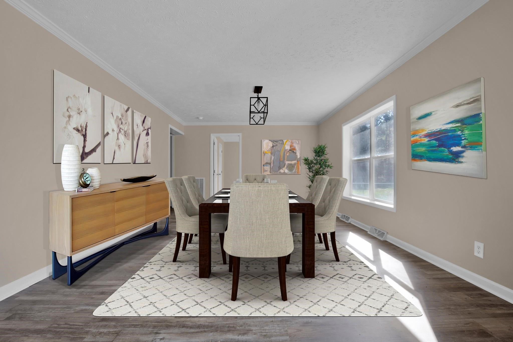2380 Byrds Mill Road Erwin, NC 28339 - Photo 8 of 36 a view of a dining room with furniture window and wooden floor