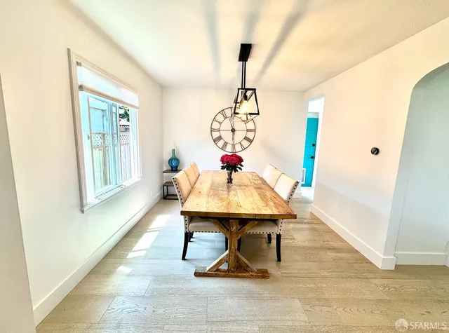 a living room with a table