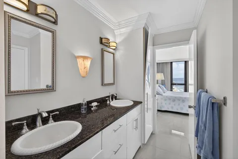 a view of a balcony with an outdoor space