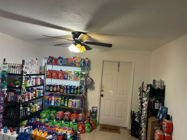 a view of a storage in a room