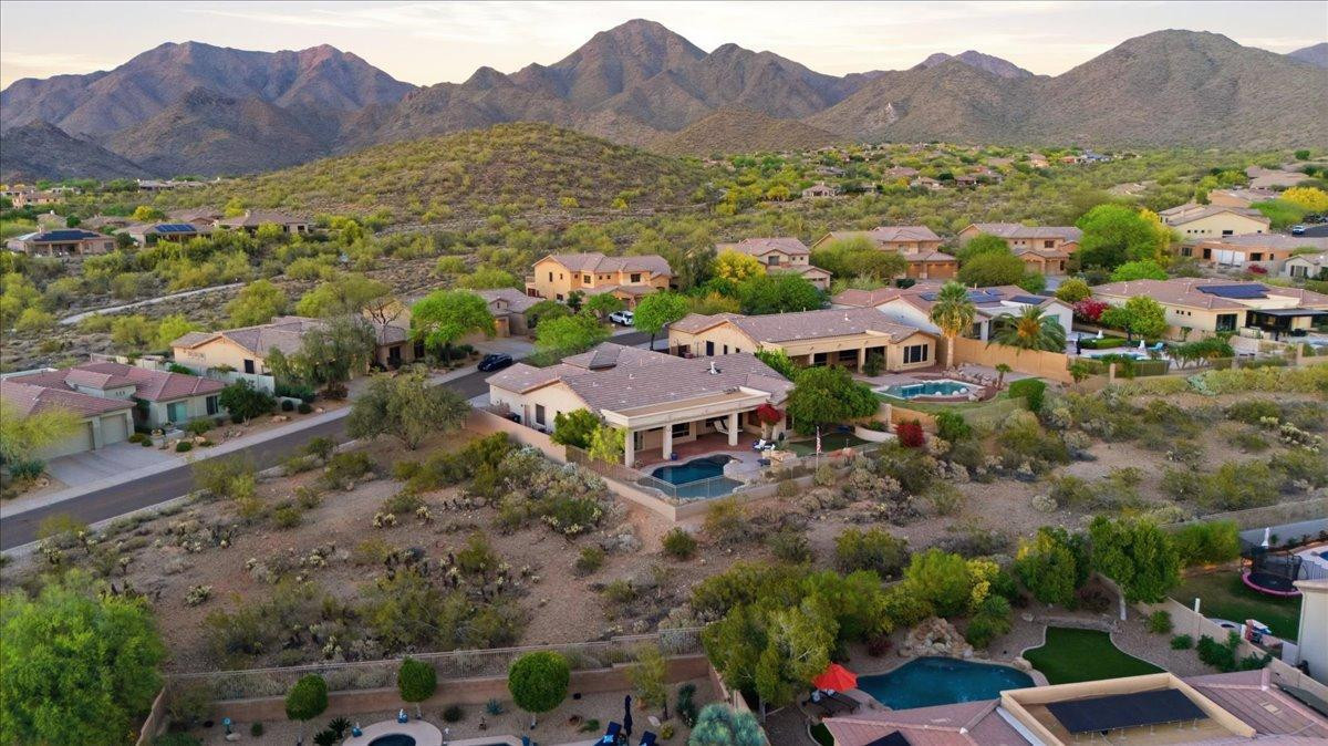 11071 East Evans Road Scottsdale, AZ 85255 - Photo 34 of 35 an aerial view of residential house and sandy dunes