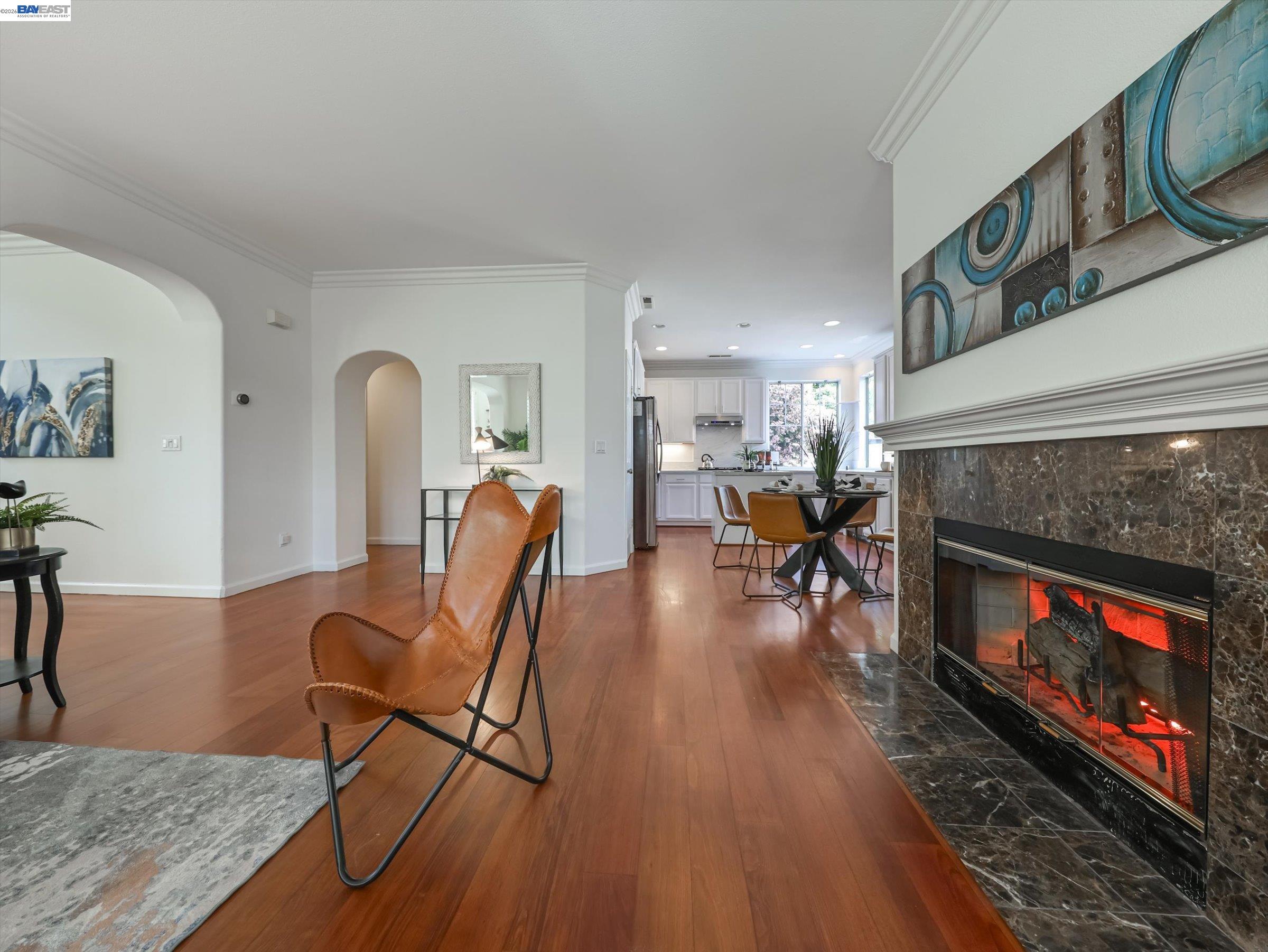 326 I Street Fremont, CA 94536 - Photo 14 of 40 a living room with furniture and a fireplace