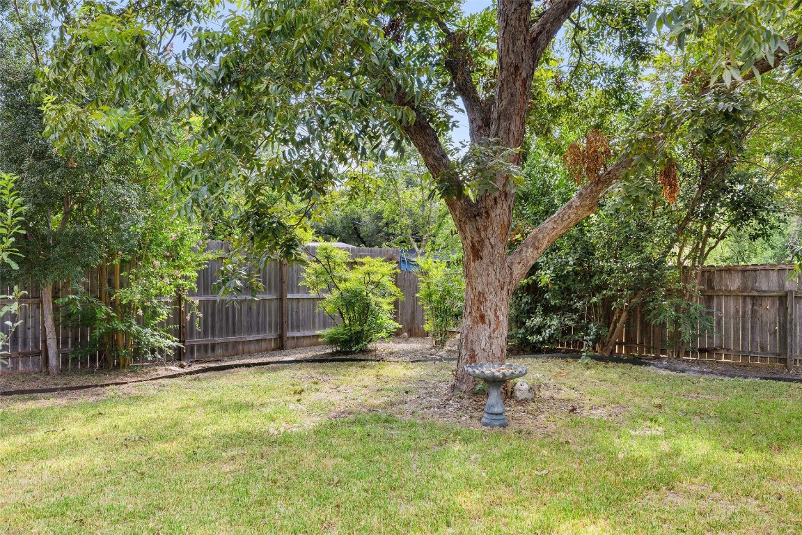 1502 Ridgehaven Drive Austin, TX 78723 - Photo 22 of 34 a backyard of a house with trampoline