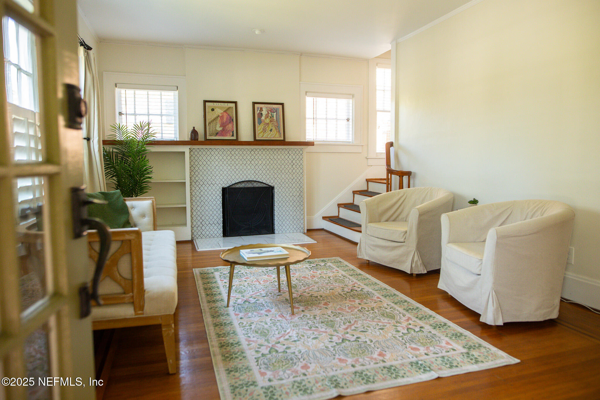 1361 Challen Avenue Jacksonville, FL 32205 - Photo 7 of 45 a living room with furniture and a fireplace