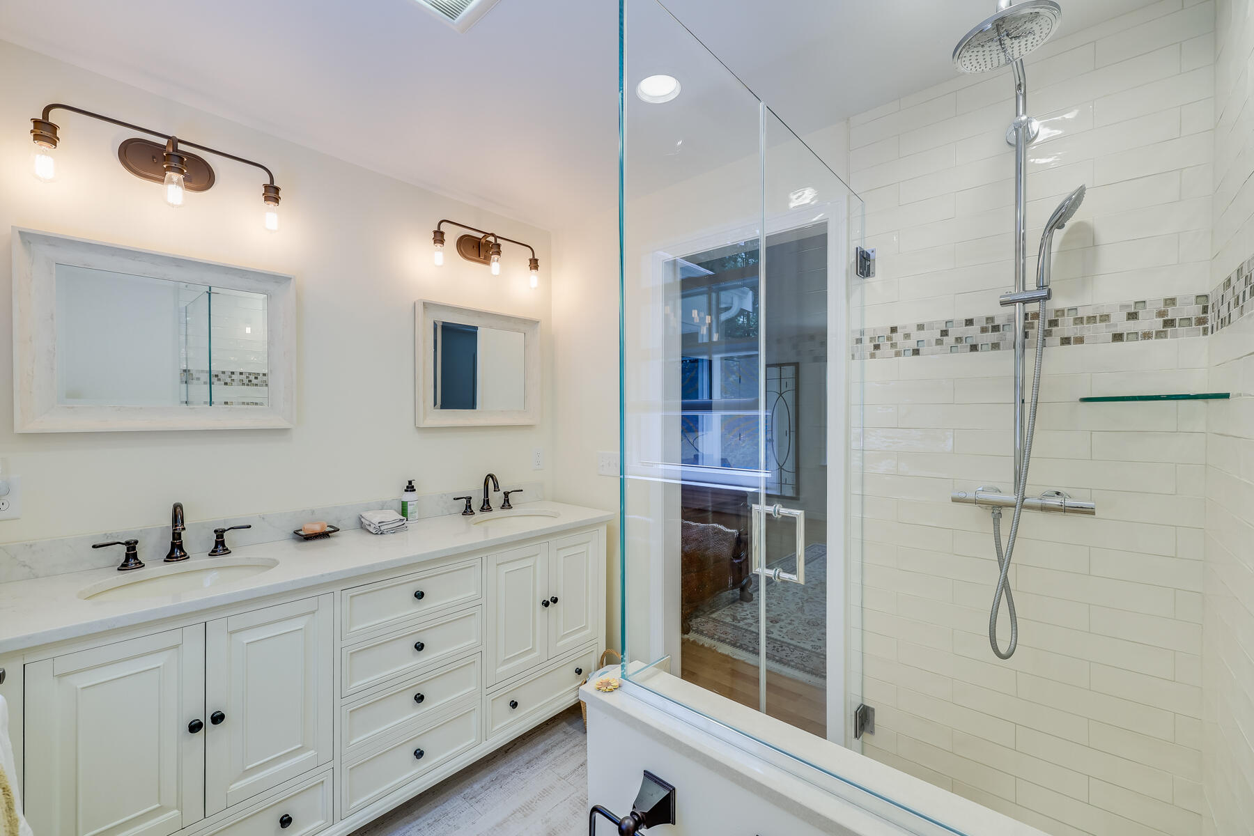 17 Cres Ridge Way Orleans, MA 02653 - Photo 23 of 40 a bathroom with a double vanity sink mirror and shower