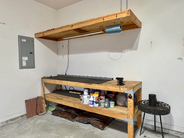 a room with storage and utility