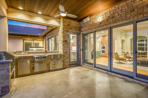 a view of yard with swimming pool