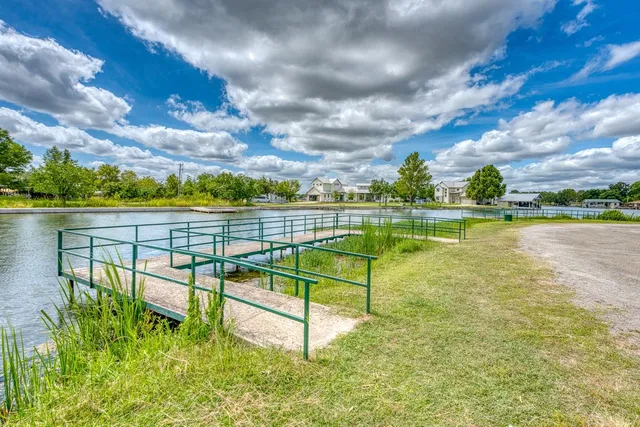 a view of a town with big yard