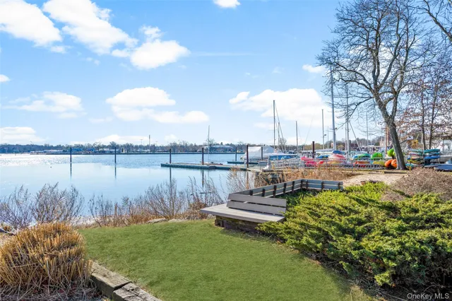 a view of a lake with houses