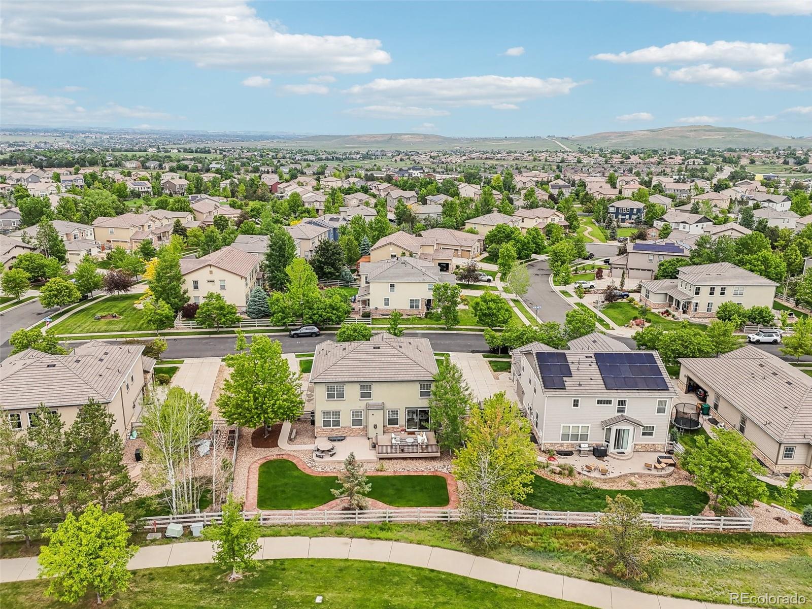 2605 Gray Wolf Loop Broomfield, CO 80023 - Photo 45 of 49 an aerial view of residential houses with outdoor space and swimming pool