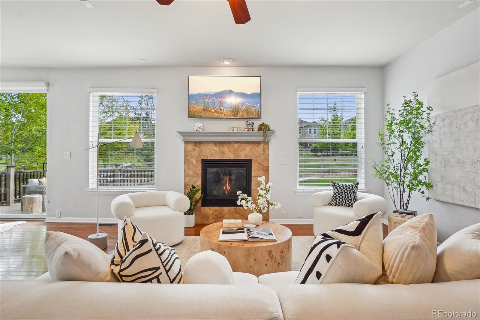 2605 Gray Wolf Loop Broomfield, CO 80023 - Photo 9 of 49 a living room with furniture and a fireplace