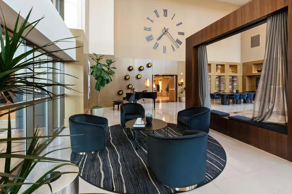 a living room with furniture