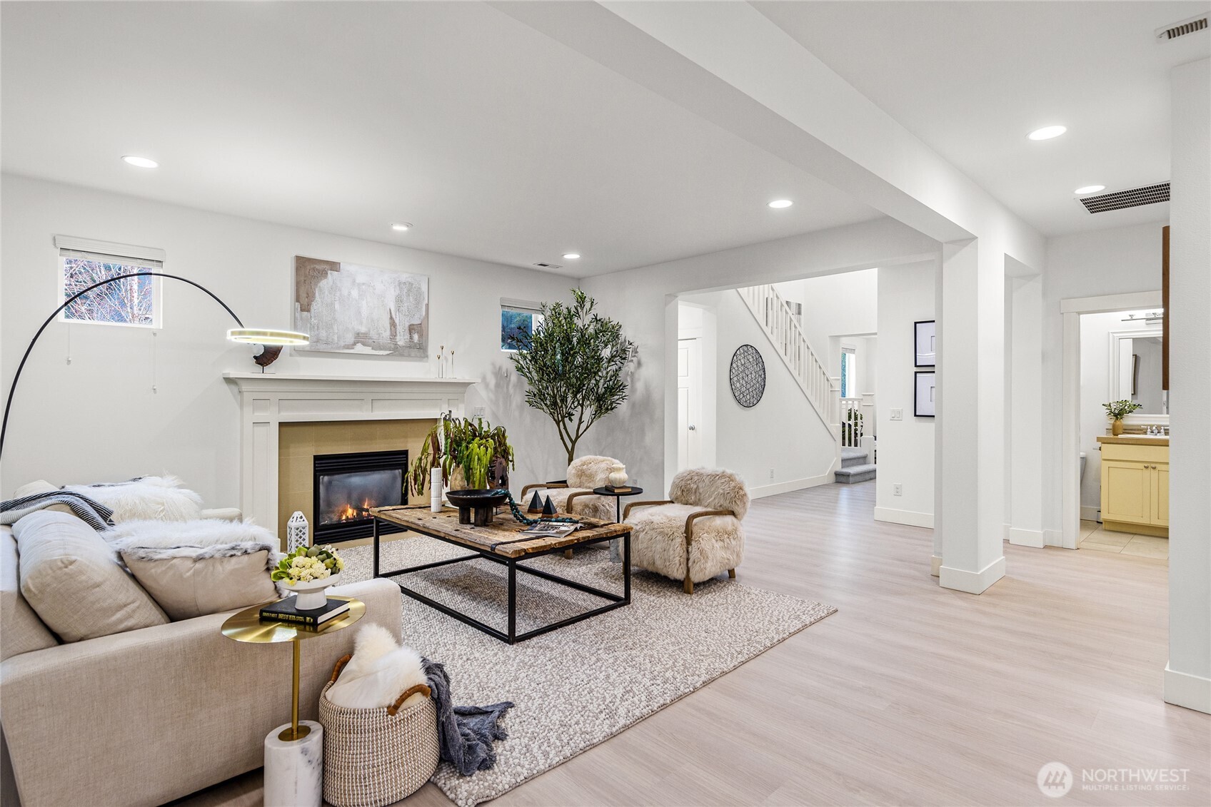 4115 176th Place Southeast Bothell, WA 98012 - Photo 14 of 35 a living room with furniture and a fireplace