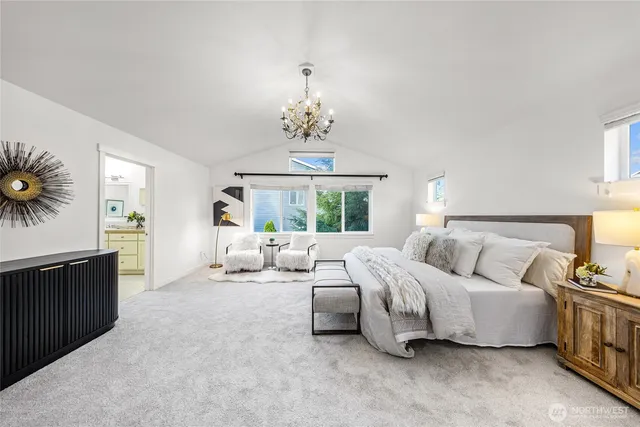 a bedroom with bed and window