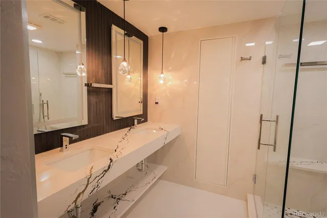 a bathroom with a shower