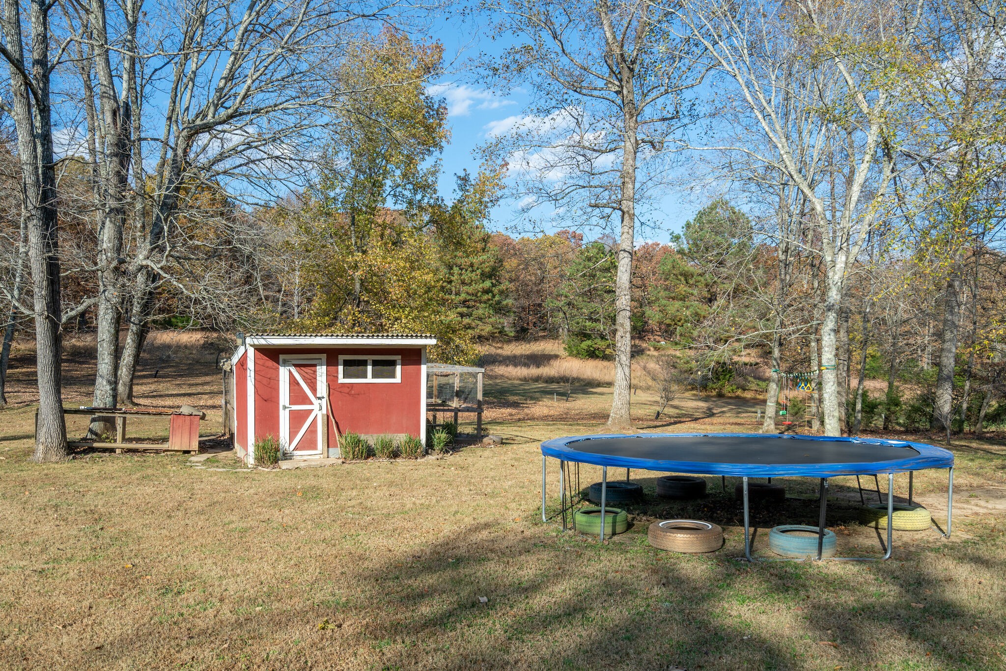 1823 Fortner Road Dickson, TN 37055 - Photo 44 of 55 a backyard of a house with barbeque oven table and chairs
