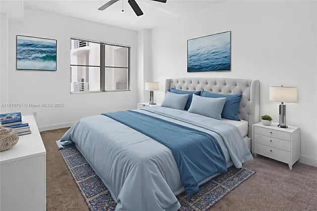 a bedroom with bed and window