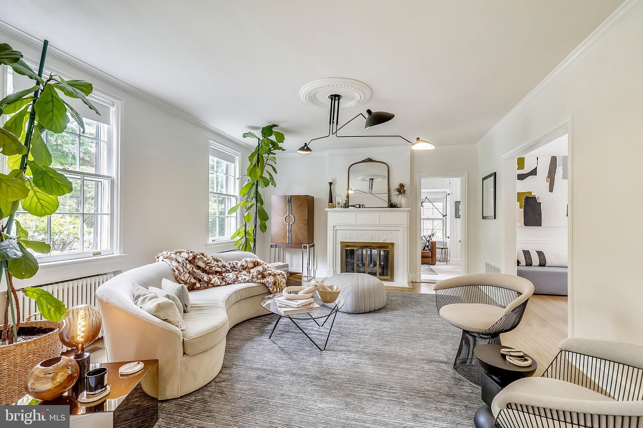 7704 Chatham Road Chevy Chase, MD 20815 - Photo 4 of 43 Fabulous living room with fireplace