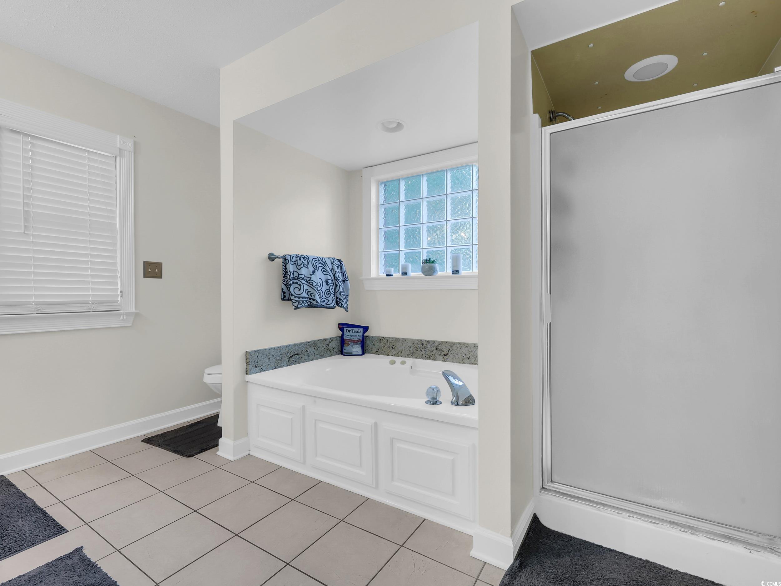 3731 Love Lane Conway, SC 29527 - Photo 16 of 32 Bathroom with light tile patterned flooring, a shower stall, and a bath