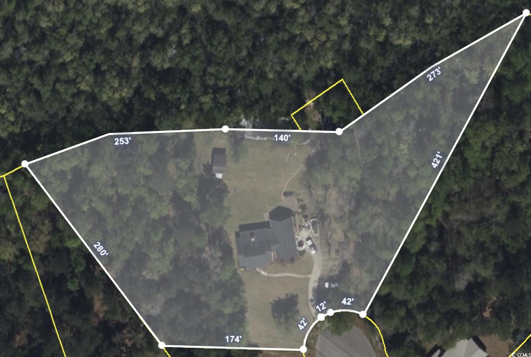 3731 Love Lane Conway, SC 29527 - Photo 32 of 32 Aerial view of property's location with property boundaries highlighted