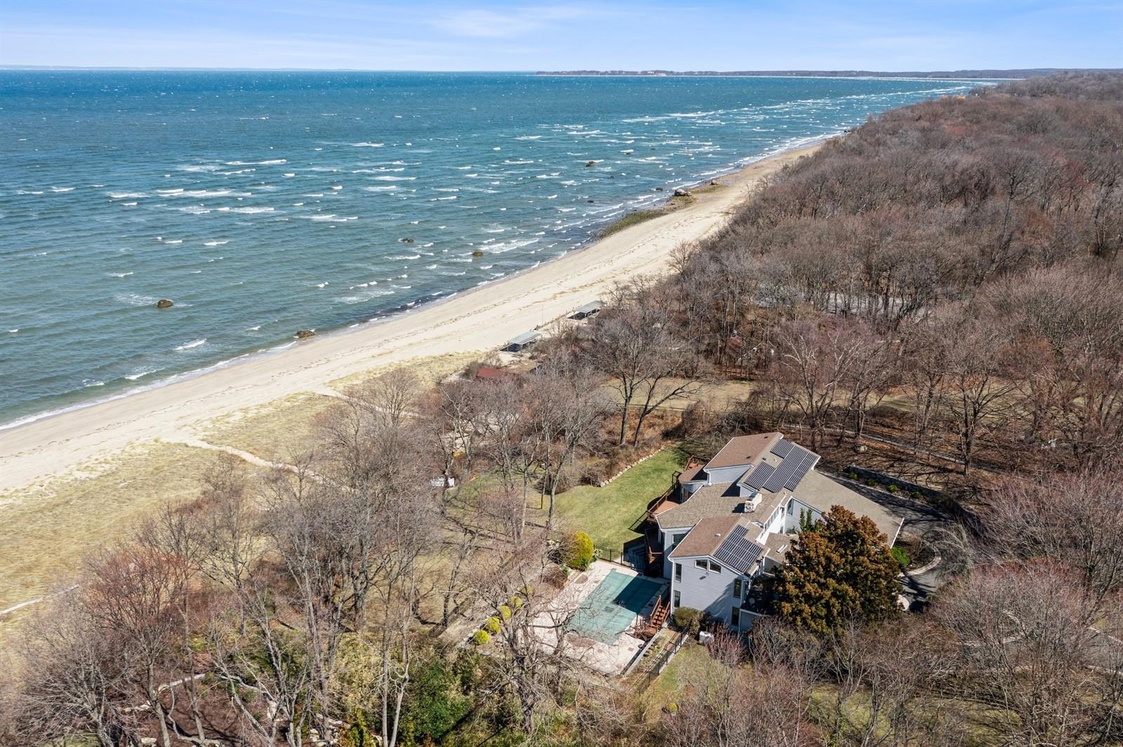 a view of an ocean and beach