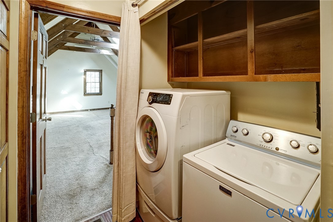 1253 Cardwell Road Crozier, VA 23039 - Photo 34 of 50 a utility room with dryer and washer