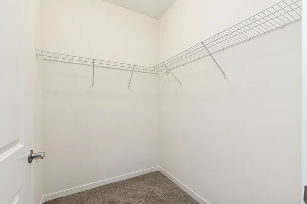 a view of a room with racks on the wall