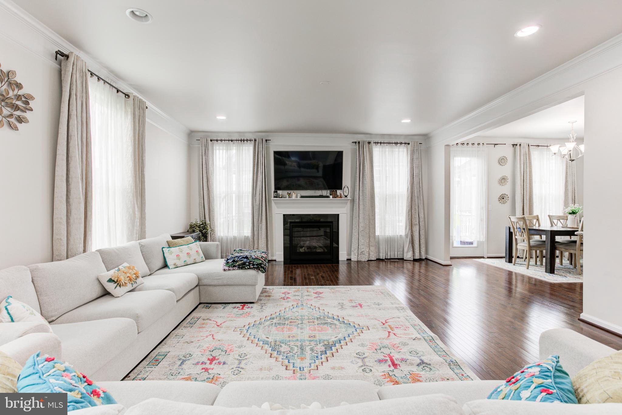 22800 Bubbling Brook Drive Brambleton, VA 20148 - Photo 17 of 64 a living room with furniture and a fireplace with wooden floor