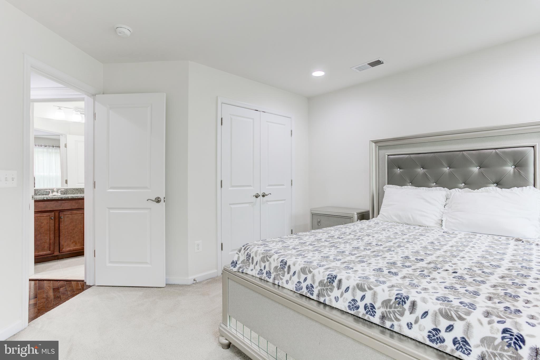 22800 Bubbling Brook Drive Brambleton, VA 20148 - Photo 48 of 64 a bedroom with a large bed and a chandelier