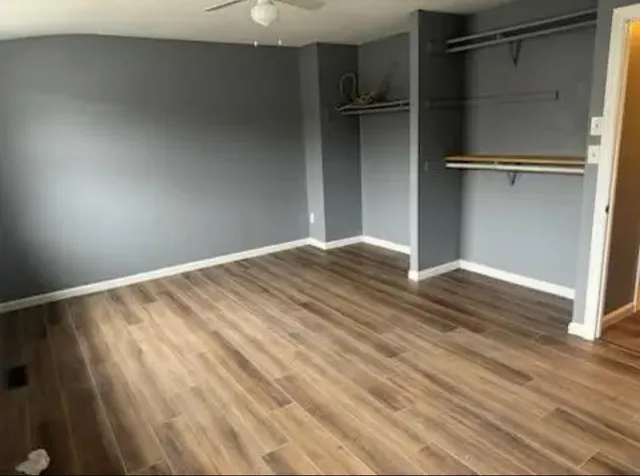 an empty room with a window