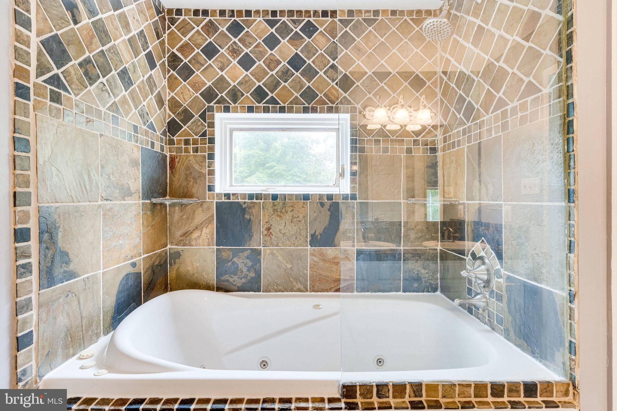 13221 Wates Spring Place Clifton, VA 20124 - Photo 26 of 68 Soaking Tub/Shower combo also esconced in stone!