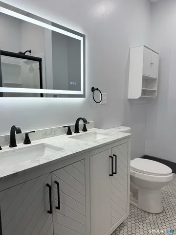 a bathroom with a sink and a toilet