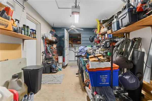 a view of a storage room with washer and dryer