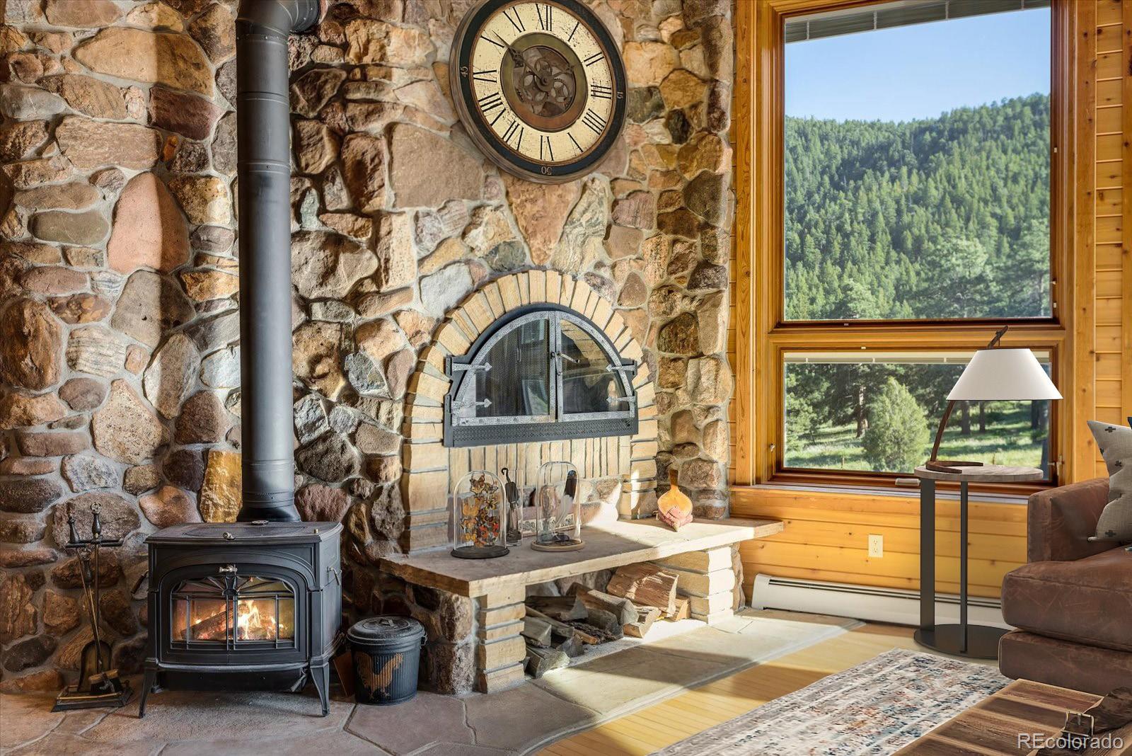 283 Chute Road Golden, CO 80403 - Photo 10 of 40 a living room with furniture and a fireplace