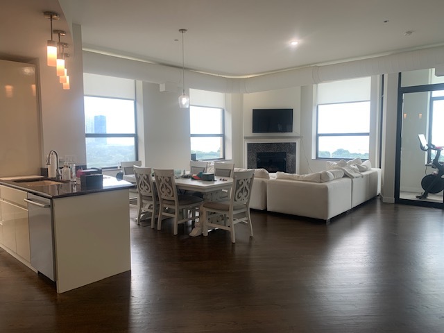 910 South Michigan Avenue, Unit 1004 Chicago, IL 60605 - Photo 7 of 22 a living room with furniture a fireplace and a flat screen tv
