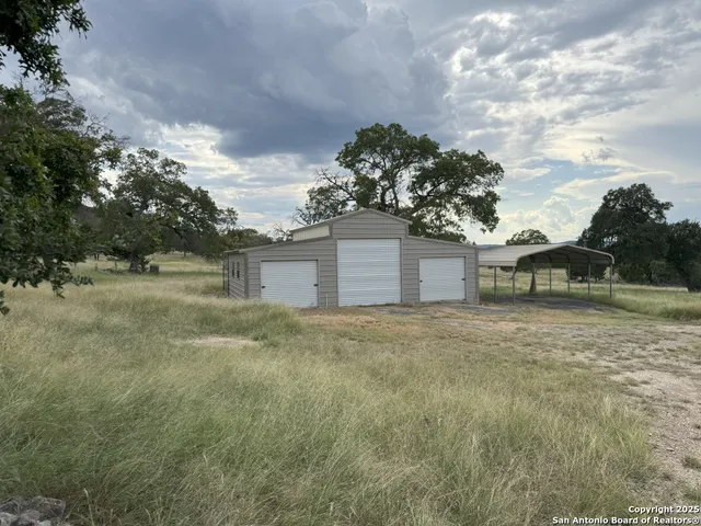 a view of a storage room with racks