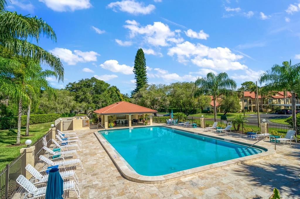 1801 East Lake Road South, Unit 10D Palm Harbor, FL 34685 - Photo 24 of 27 a view of a swimming pool with a patio