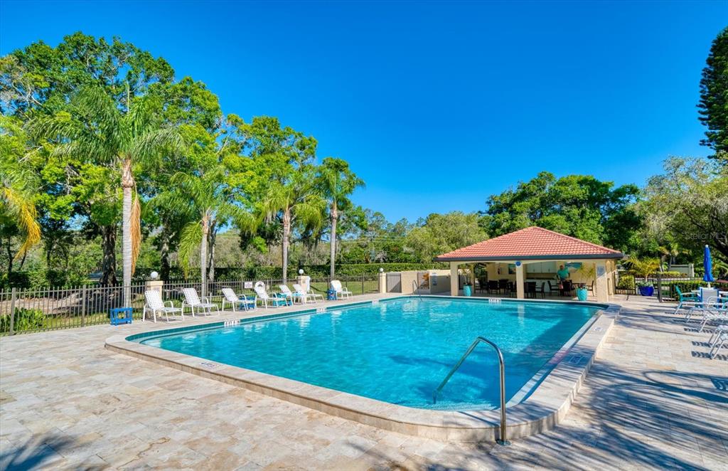 1801 East Lake Road South, Unit 10D Palm Harbor, FL 34685 - Photo 25 of 27 a view of a swimming pool with a patio