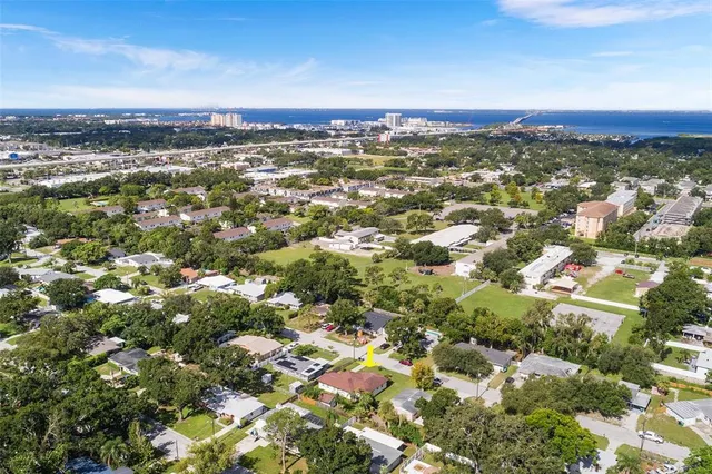 an aerial view of a city