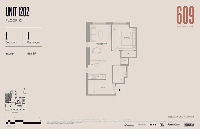 $1,420,000 | 609 2nd Avenue, Unit 1202 | Kips Bay