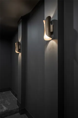 a bathroom with a light